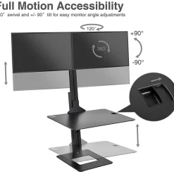 SIIG Dual Display Adjustable Computer Keyboard Stand, CEMT2H12S1