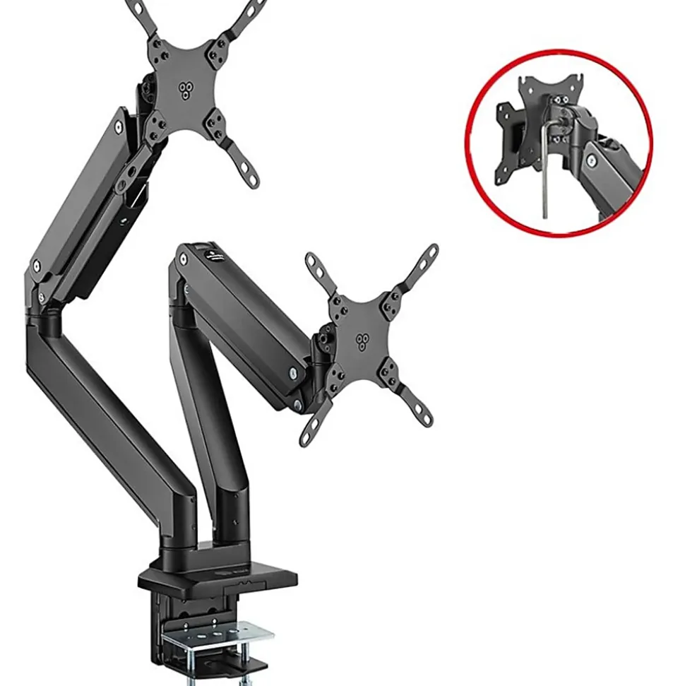 SIIG Dual Monitor Heavy-Duty Premium Aluminum Gas Spring Desk Mount