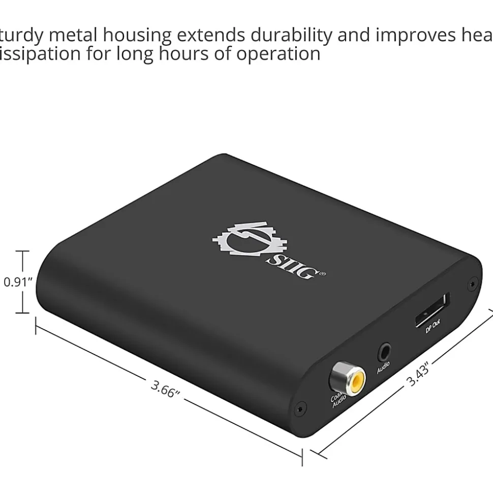 SIIG HDMI 2.0 to DisplayPort 1.2 Converter, 4Kx2K 60Hz, CEH22Z11S1