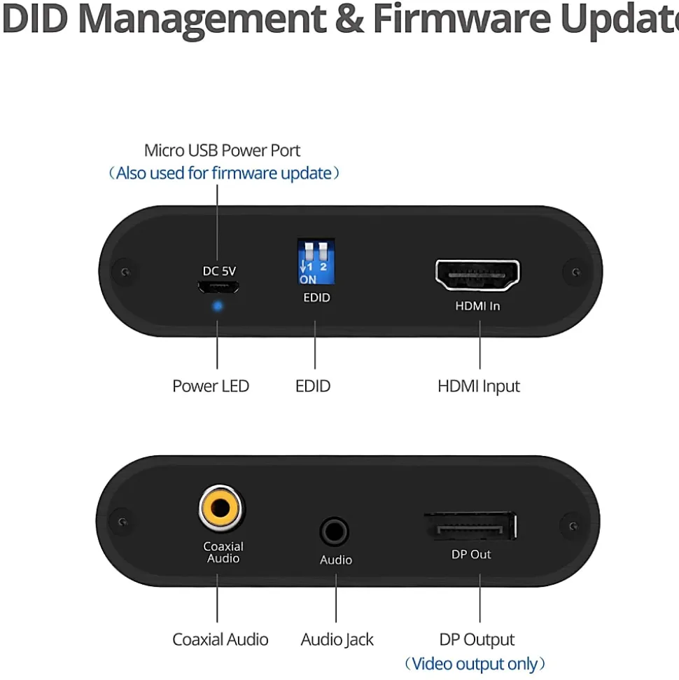 SIIG HDMI 2.0 to DisplayPort 1.2 Converter, 4Kx2K 60Hz, CEH22Z11S1