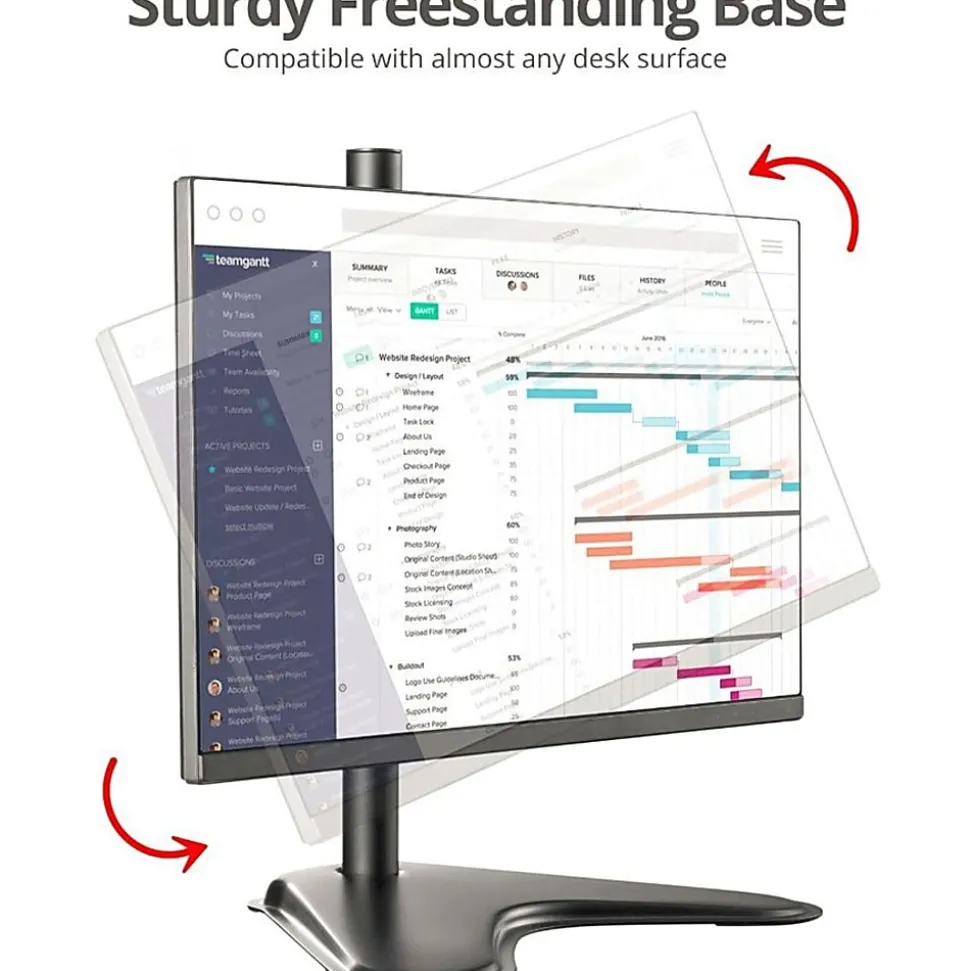 SIIG Height Adjustable Single Monitor Freestanding Desk Stand for 13? to 32?