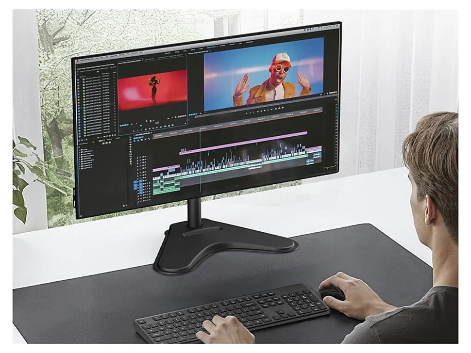 SIIG Height Adjustable Single Monitor Freestanding Desk Stand for 13? to 32?