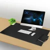 SIIG Large Artificial Leather Smooth Desk Mat Protector - Black - Rectangular - 22" Width x 36" Length x 0.12000" Depth - Artificial Leather - Black