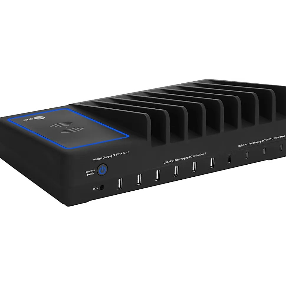 SIIG 10-Port USB-A/C & Wireless Charging Station - 150W