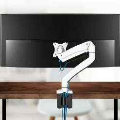 SIIG Single Monitor Gas Spring Aluminum Desk Monitor Arm with USB and Audio Ports - 17