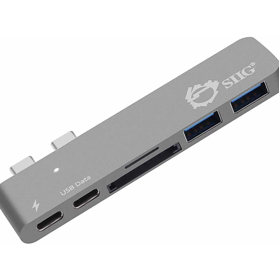 SIIG Thunderbolt 3 USB-C Hub with Card Reader & PD Adapter - Space Gray