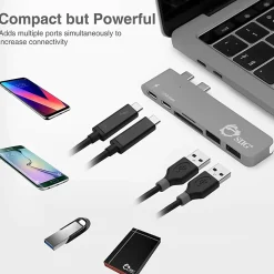 SIIG Thunderbolt 3 USB-C Hub with Card Reader & PD Adapter - Space Gray