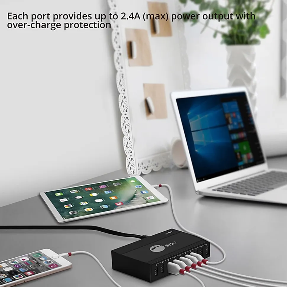 SIIG® 60W 10-Port USB Charger