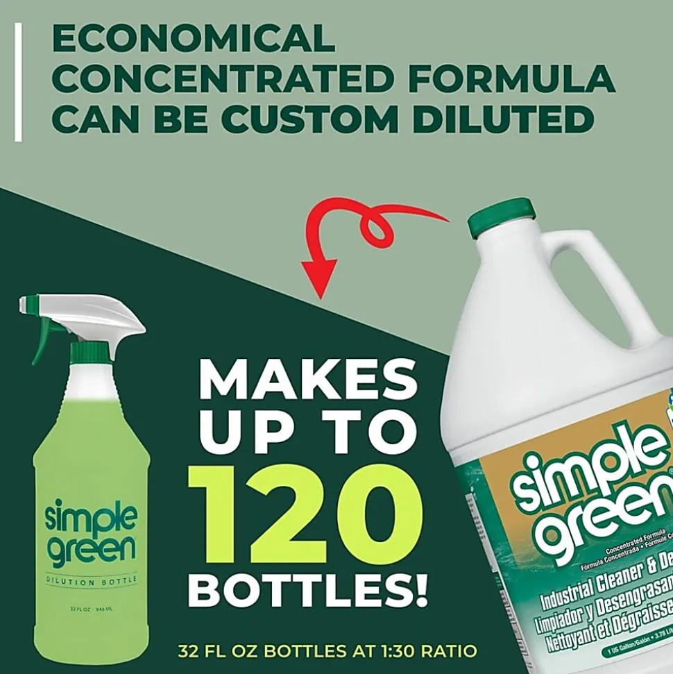 Simple Green® All-Purpose Industrial Degreaser/Cleaner, 128 Oz Bottle, Case Of 6