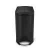 simplehuman Butterfly Step Stainless Steel Trash Can, 2.64 Gallons, 13-3/4"H x 7-3/4"W x 15-5/8"D, Matte Black