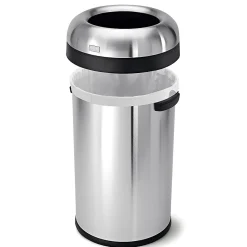 simplehuman Commercial Open Top Trash Can, Bullet Round, 21 Gallons, 30