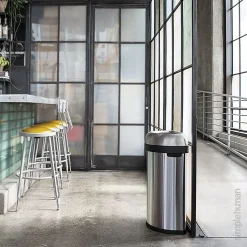 simplehuman Commercial Open Top Trash Can, Semi-Round, 21 Gallons, 30