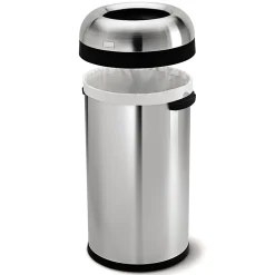 simplehuman Commercial Open Top Trash Can, Bullet Round, 16 Gallons, 29.8