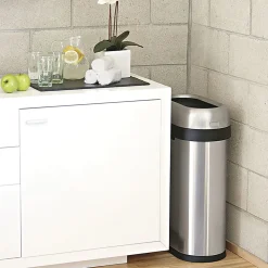 simplehuman Commercial Open Top Trash Can, Slim Oval, 13 Gallons, 27.4