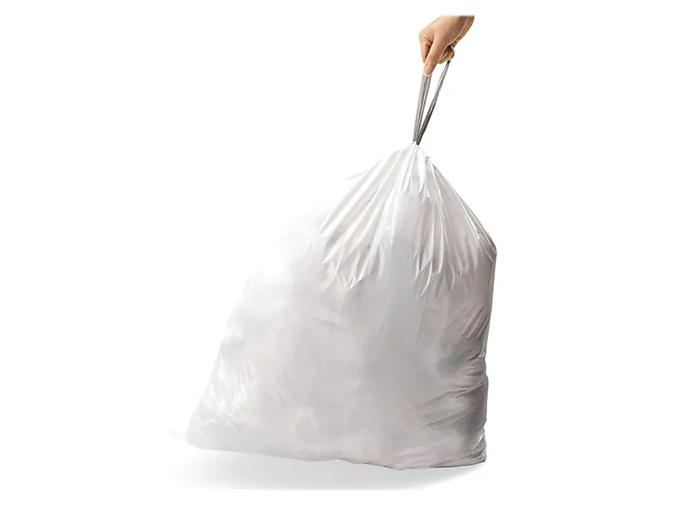 simplehuman Custom Fit Can Liners, Q, 0.3 mil, 13 To 17 Gallons, White, Pack Of 240 Liners