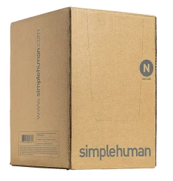 simplehuman Custom-Fit 1.18-mil Can Liners, Code N, 12-13 Gallons/45-40L, White, Bulk Pack Of 200