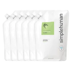 simplehuman Moisturizing Liquid Hand Soap, Cucumber, Scent, 34 Oz, Box Of 6 Pouches