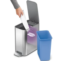 simplehuman Profile Slim Step Trash Can, 1.3 Gallon, 12.2