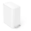 simplehuman Profile Slim Step Trash Can, 1.3 Gallon, 12.2"H x 12.6"D x 6.2"W, White Steel