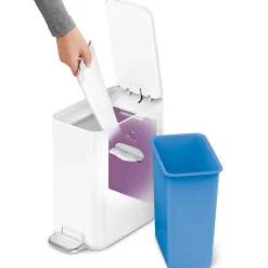 simplehuman Profile Slim Step Trash Can, 1.3 Gallon, 12.2