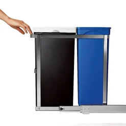 simplehuman Pull-Out Trash Can Recycler, 9.3 Gallons