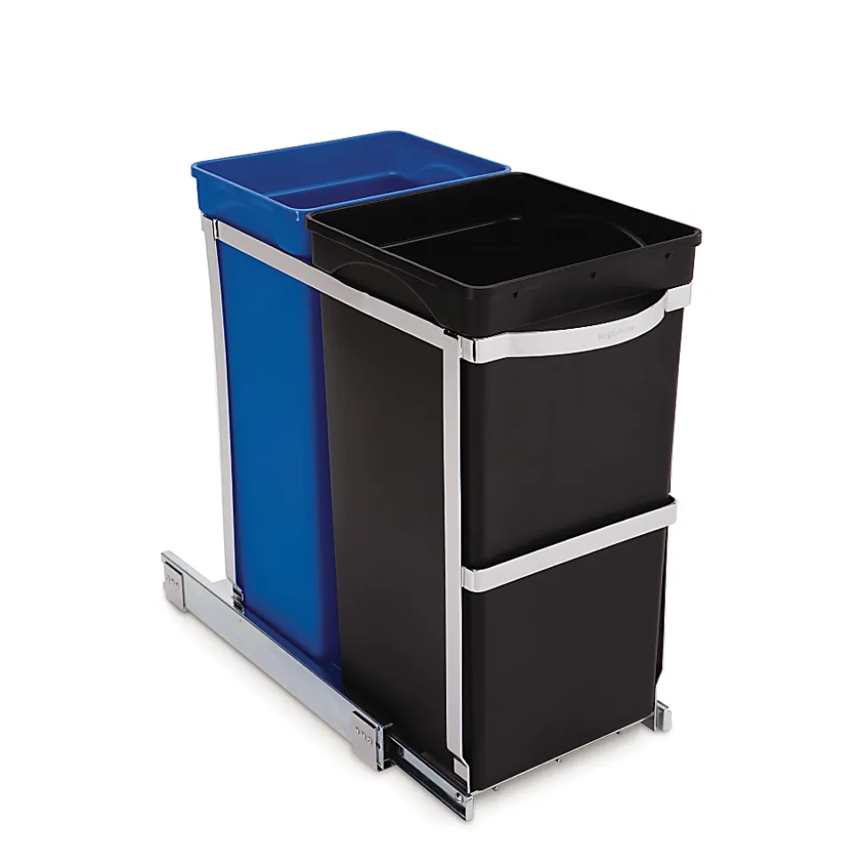 simplehuman Pull-Out Trash Can Recycler, 9.3 Gallons