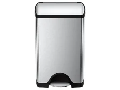 simplehuman® Rectangular Metal Step Trash Can, 10 Gallons, 25-3/4"H x 15-12/16"H x 12-1/2"D, Brushed Stainless Steel