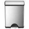 simplehuman® Rectangular Metal Step Trash Can, 13 Gallons, 25-3/4"H x 15-12/16"W x 12-12/16, Brushed Stainless Steel
