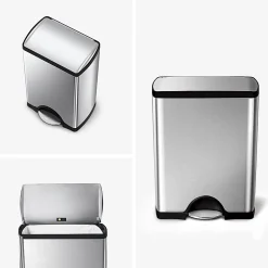 simplehuman® Rectangular Metal Step Trash Can, 13 Gallons, 25-3/4