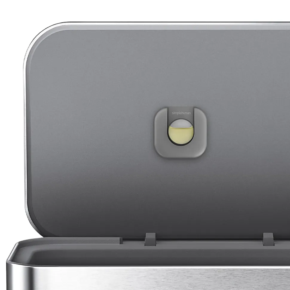 simplehuman Rectangular Step Can With Liner Pocket, 14.5 Gallons, Brushed Stainless Steel