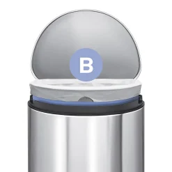 simplehuman Semi-Round Steel Step Trash Can, 1.6 Gallon, Brushed Stainless Steel, With Internal Liner Pocket