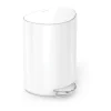 simplehuman Semi-Round Steel Step Trash Can, 1.6 Gallons, White Steel, With Internal Liner Pocket