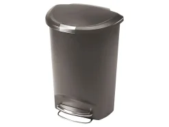simplehuman Semi-Round Step Trash Can, 13 Gallons, Gray