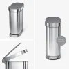 simplehuman Slim Liner Rim Step Trash Can, 12 Gallons, Brushed Stainless Steel