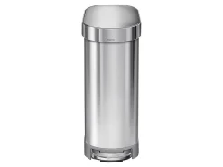 simplehuman Slim Liner Rim Step Trash Can, 12 Gallons, Brushed Stainless Steel