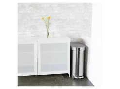 simplehuman Slim Liner Rim Step Trash Can, 12 Gallons, Brushed Stainless Steel