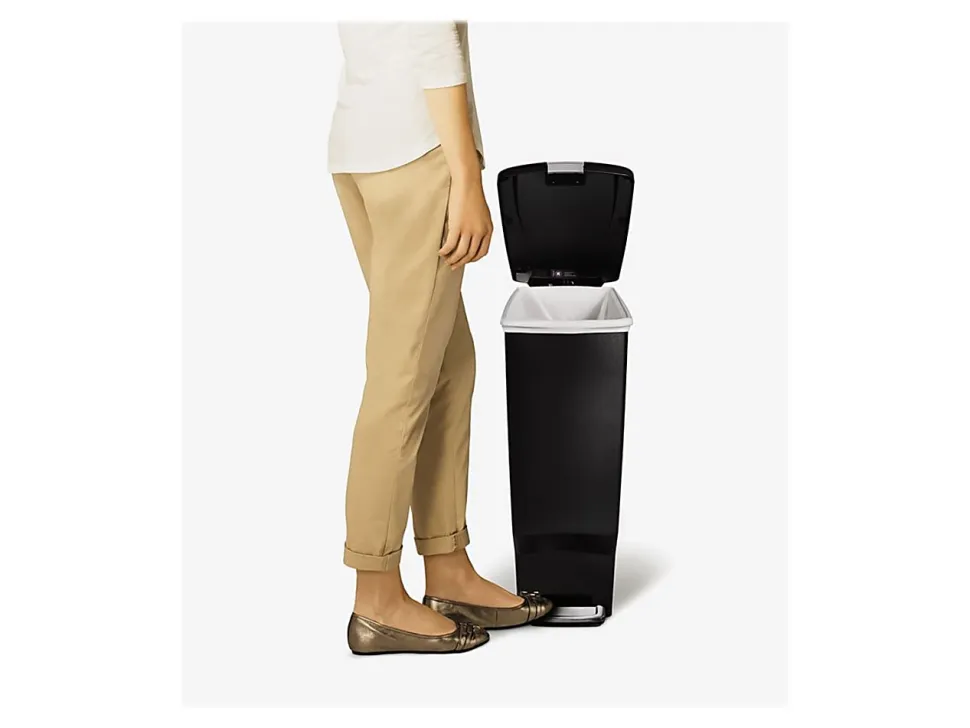 simplehuman® Slim Step Can, 10.5 Gallons, Black Plastic