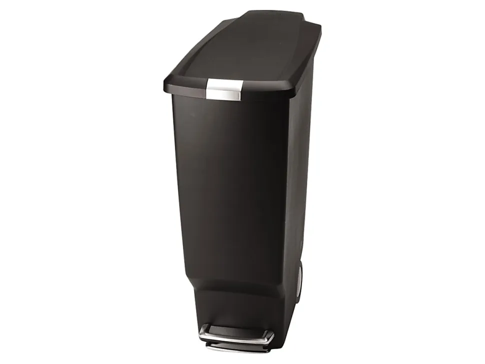 simplehuman® Slim Step Can, 10.5 Gallons, Black Plastic
