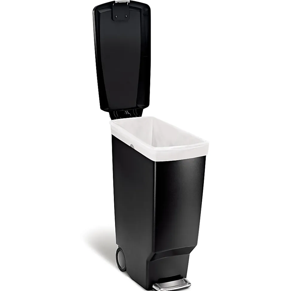 simplehuman® Slim Step Can, 10.5 Gallons, Black Plastic