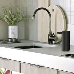simplehuman Touch-Free Rechargeable Sensor Liquid Soap And Hand Sanitizer Dispenser, 9 Oz, Matte Black