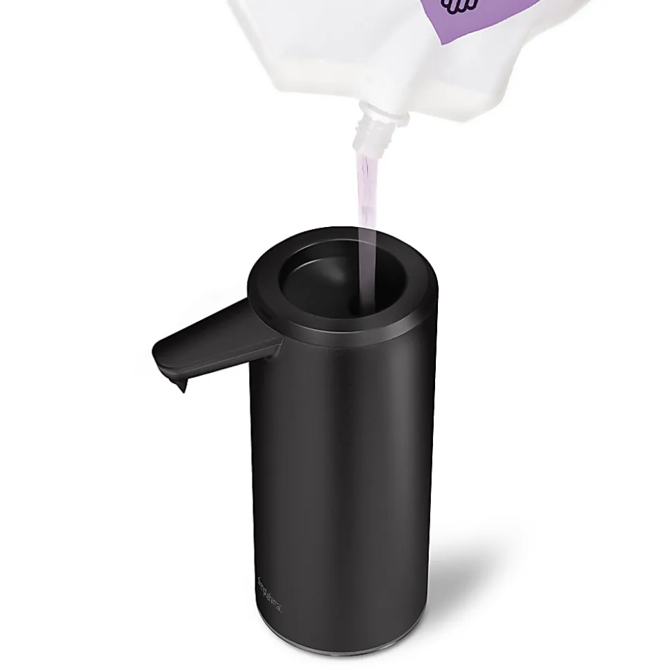 simplehuman Touch-Free Rechargeable Sensor Liquid Soap And Hand Sanitizer Dispenser, 9 Oz, Matte Black