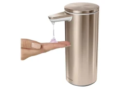 simplehuman Touch-Free Rechargeable Sensor Liquid Soap and Hand Sanitizer Dispenser, 9 Oz, Rose Gold