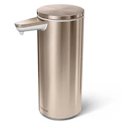simplehuman Touch-Free Rechargeable Sensor Liquid Soap and Hand Sanitizer Dispenser, 9 Oz, Rose Gold