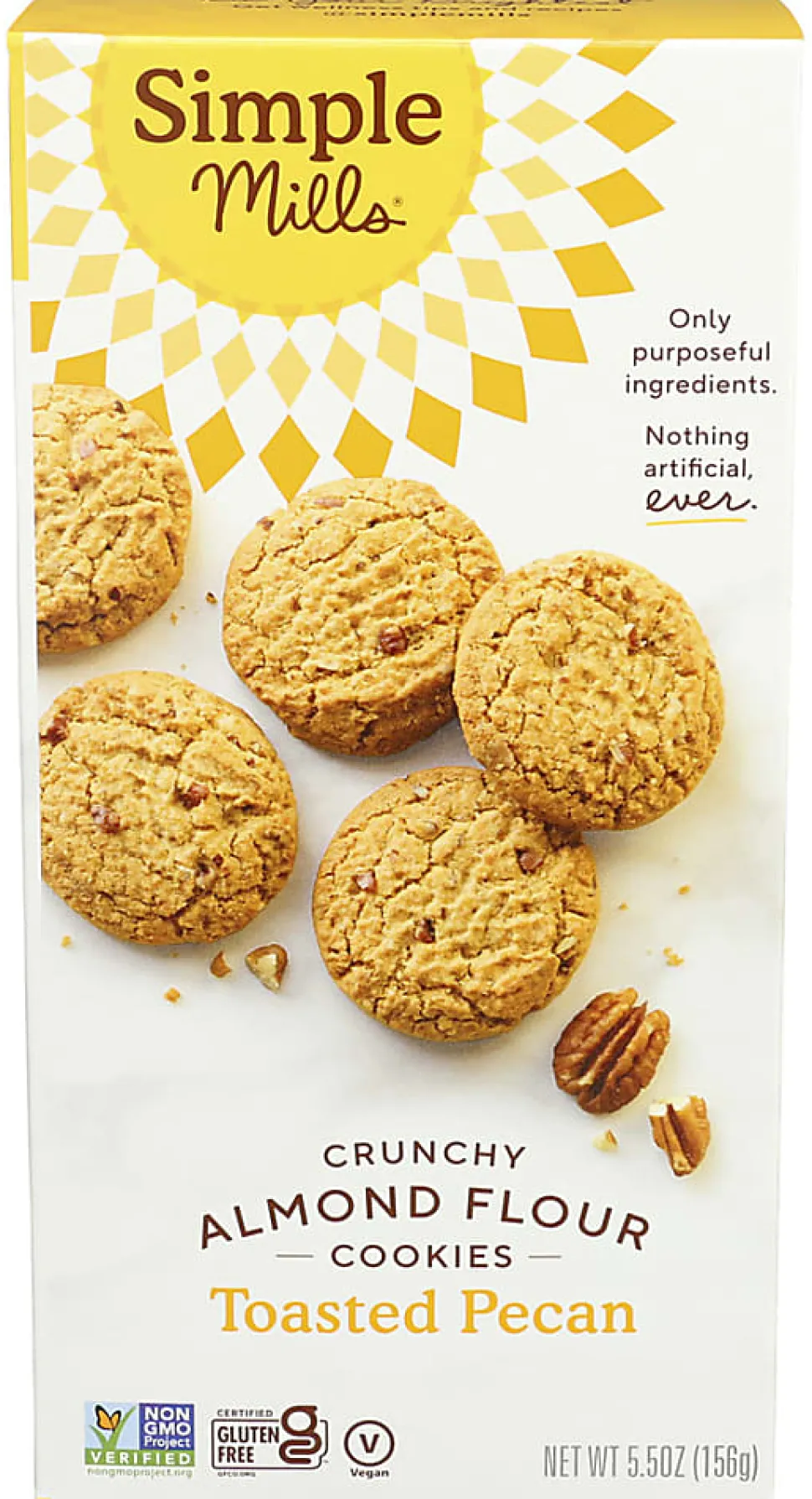 Simple Mills Crunchy Cookies, Toasted Pecan, 5.5 Oz, Total Qty 6