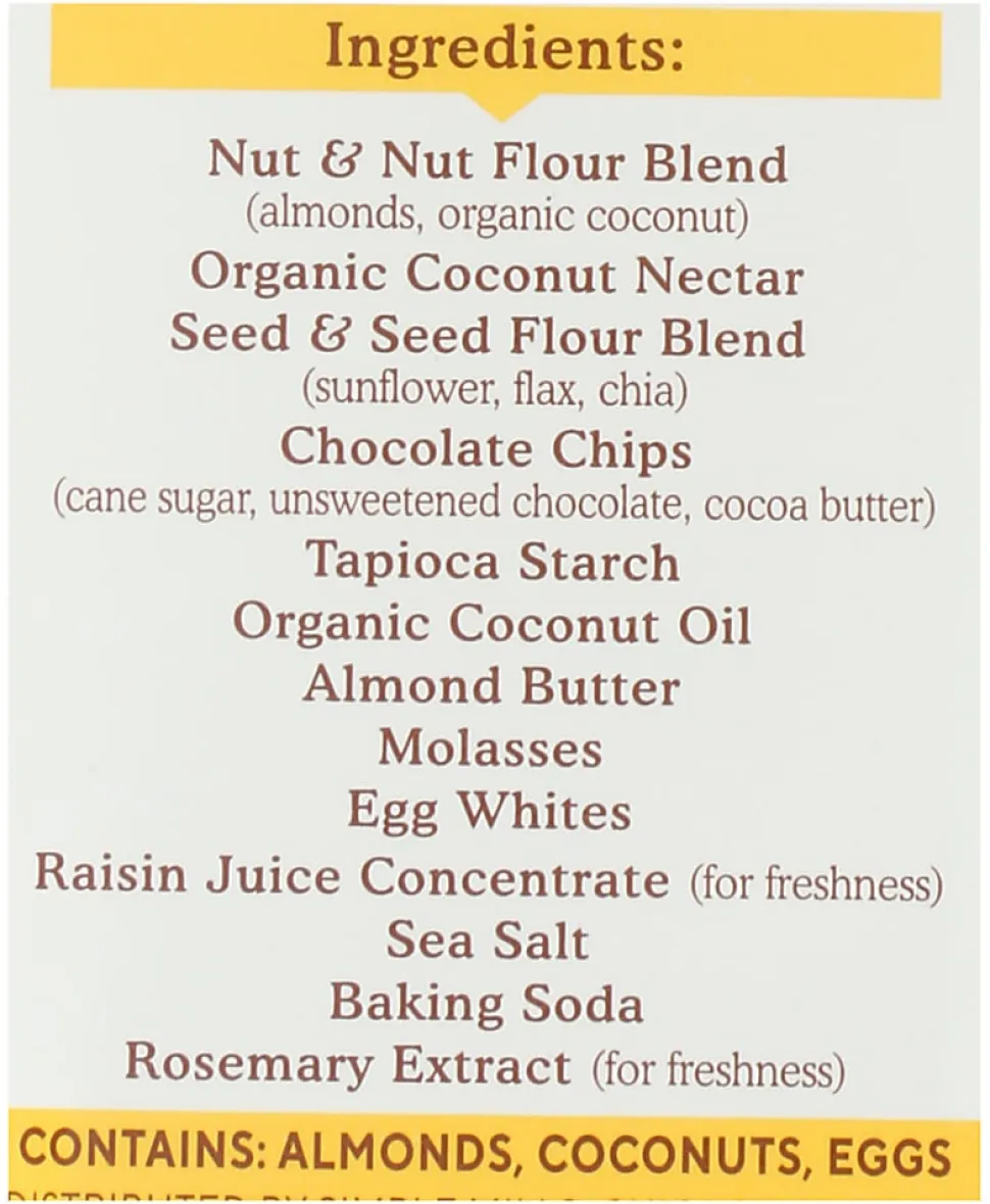 Simple Mills Soft Baked Bars, Dark Chocolate Almond, 1.19 Oz, Total Qty 6