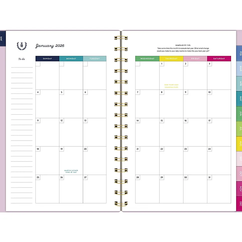Simplified by Emily Ley for AT-A-GLANCE® 2026 Weekly Monthly Planner, Pink, Small, 5 1/2" x 8 1/2"