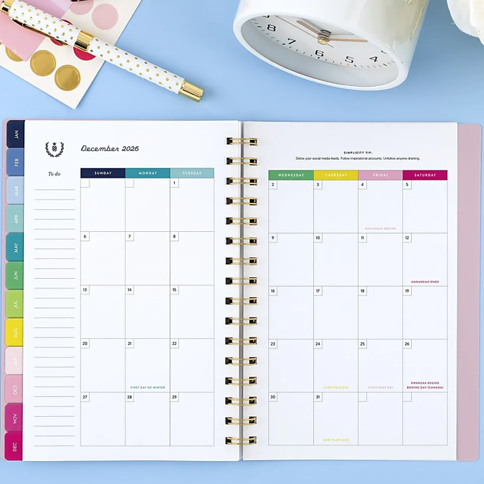 Simplified by Emily Ley for AT-A-GLANCE® 2026 Weekly Monthly Planner, Pink, Small, 5 1/2" x 8 1/2"