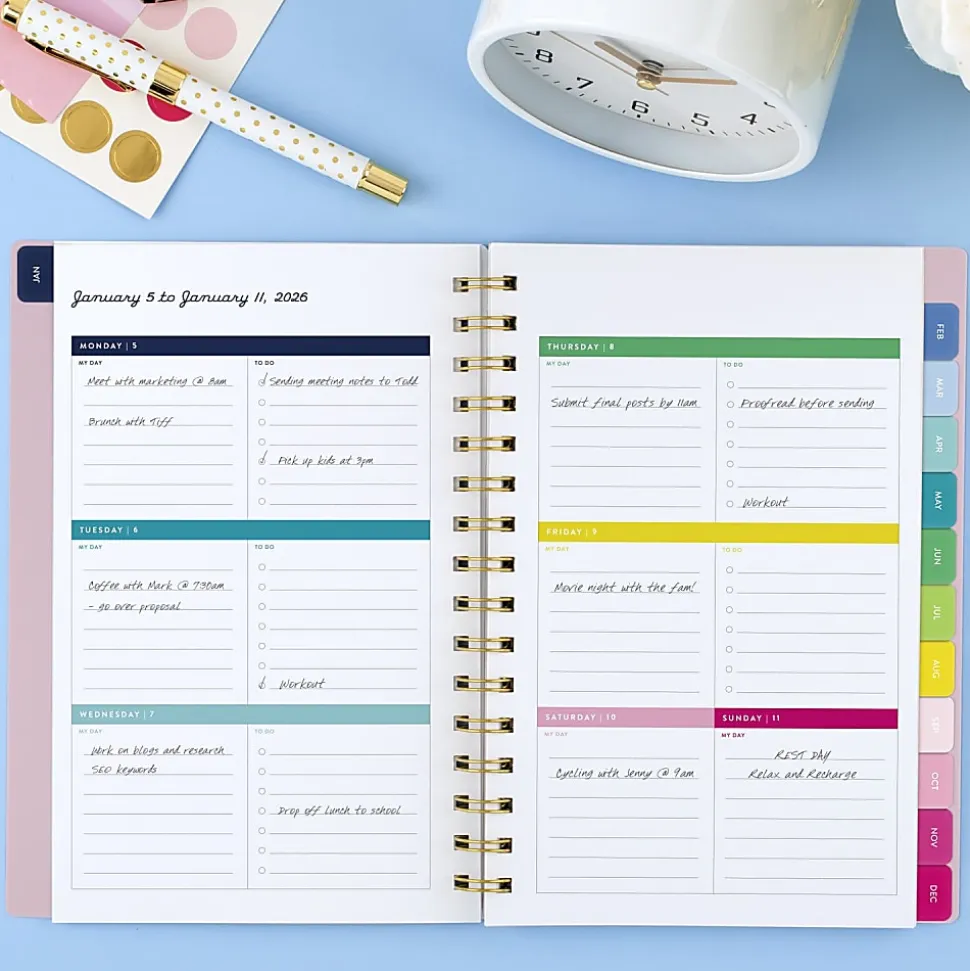 Simplified by Emily Ley for AT-A-GLANCE® 2026 Weekly Monthly Planner, Pink, Small, 5 1/2" x 8 1/2"