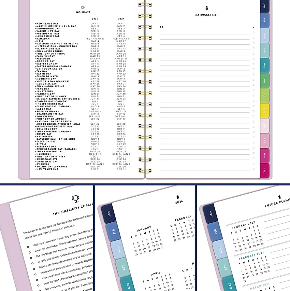 Simplified by Emily Ley for AT-A-GLANCE® 2026 Weekly Monthly Planner, Pink, Small, 5 1/2" x 8 1/2"