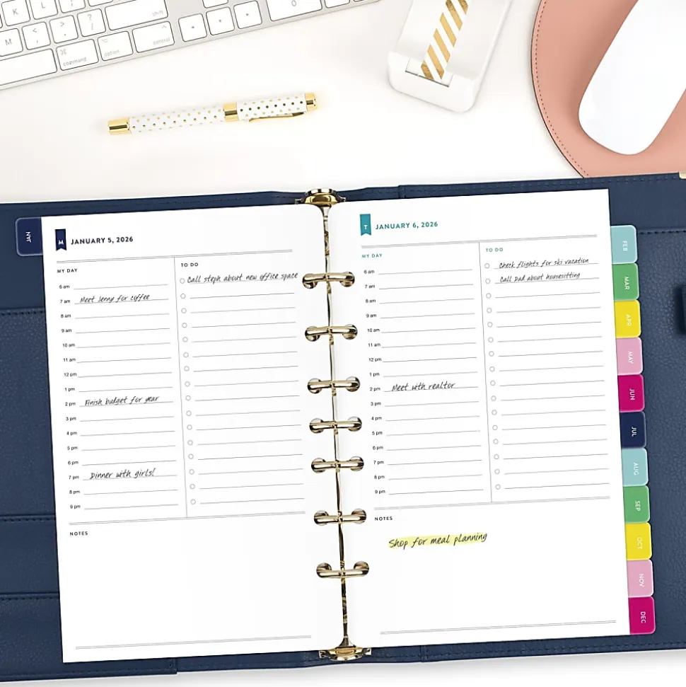 Simplified by Emily Ley for AT-A-GLANCE® 2026 One Page Per Weekday Refill, Loose-Leaf, Desk Size, 5 1/2" x 8 1/2"